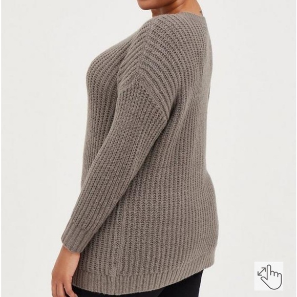 Torrid Chunky Pullover Tunic Length Sweater Sz 1X - Picture 3 of 9